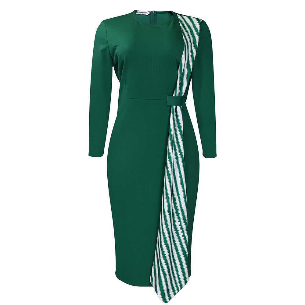 Women's Slim Round Neck Pencil Dress