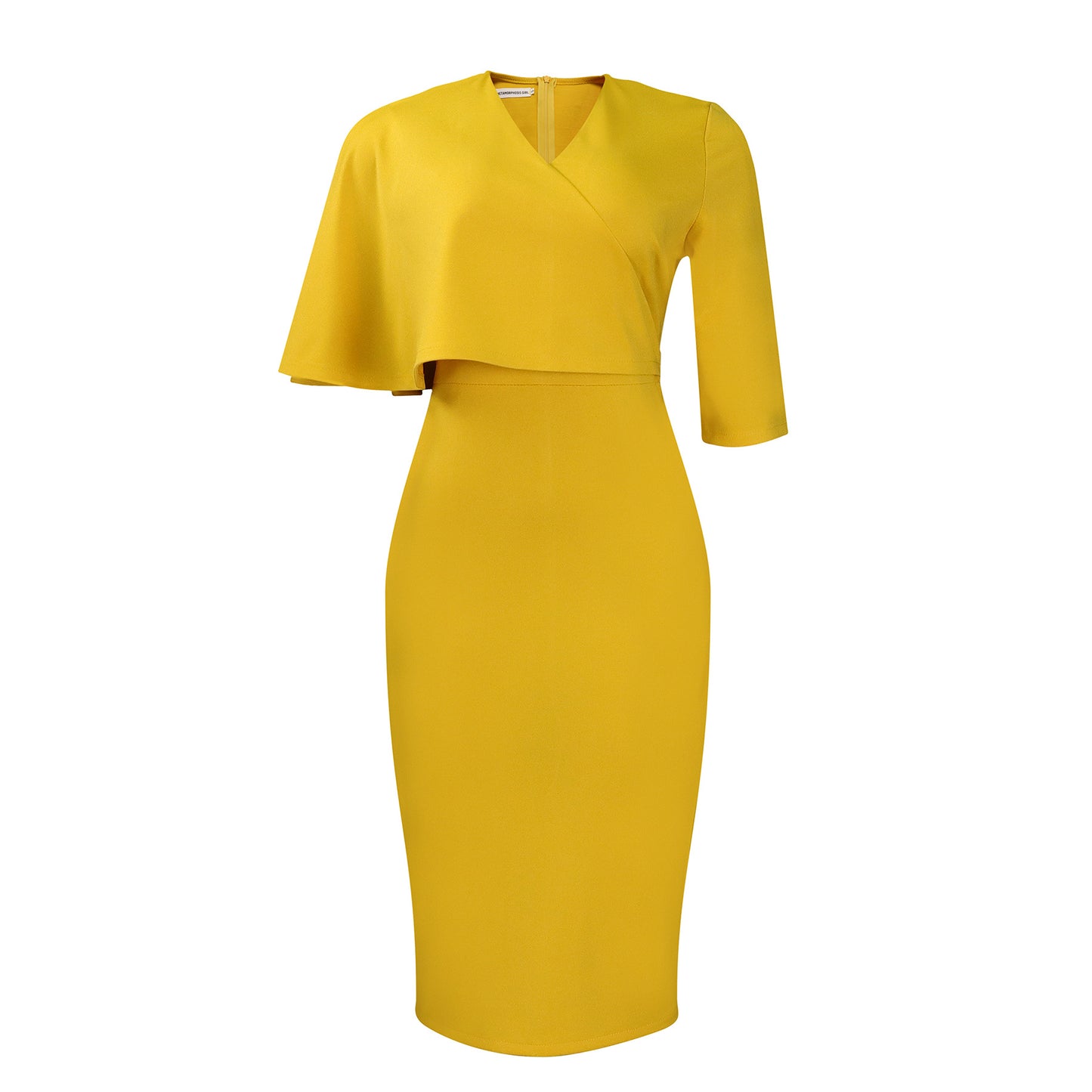 Solid color hip hugging slim fit dress