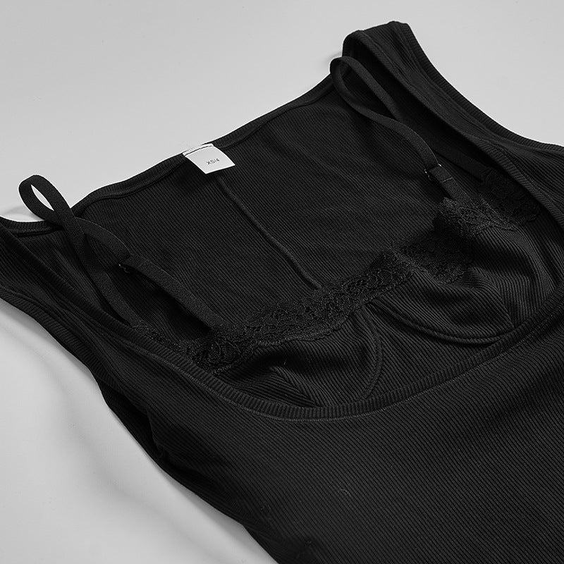 soft lounge lace dress with bralette