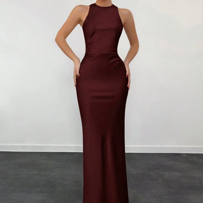 Evening Dress Slim Fitted Pencil Skirt Long Dress Party Women's Sexy Backless Dress Fashion Slimming Banquet