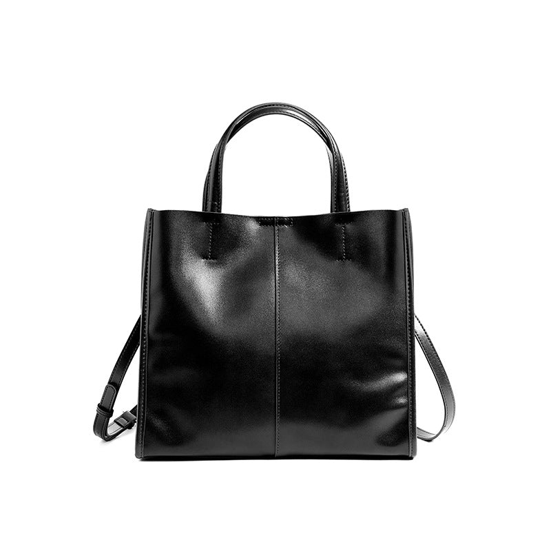 Leather Tote Bag for Women, Genuine First Layer Vegetable-Tanned Leather, Large Capacity, Fashionable and Versatile Handbag