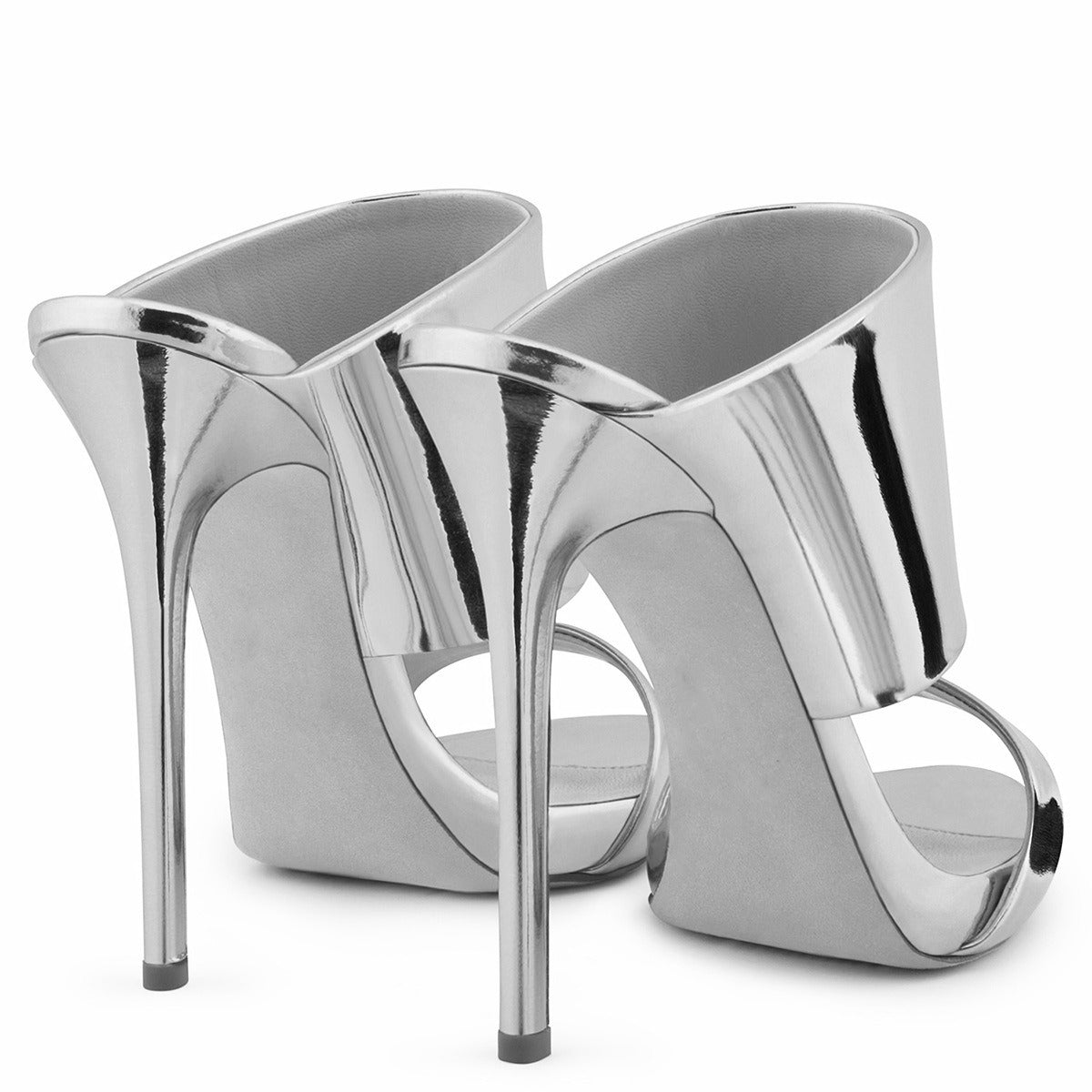 High Heeled Sandals, Shiny High Heeled Luxury Silver Champagne Handmade Shoes