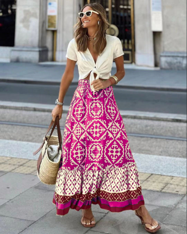 FashionableA-line Skirt INS Casual Loose Vacation Skirt for Women