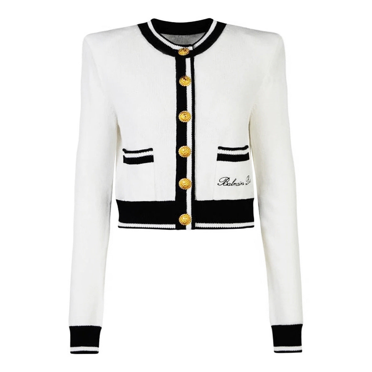 Long sleeved round neck knitted sweater top, fashionable woolen cardigan, versatile jacket
