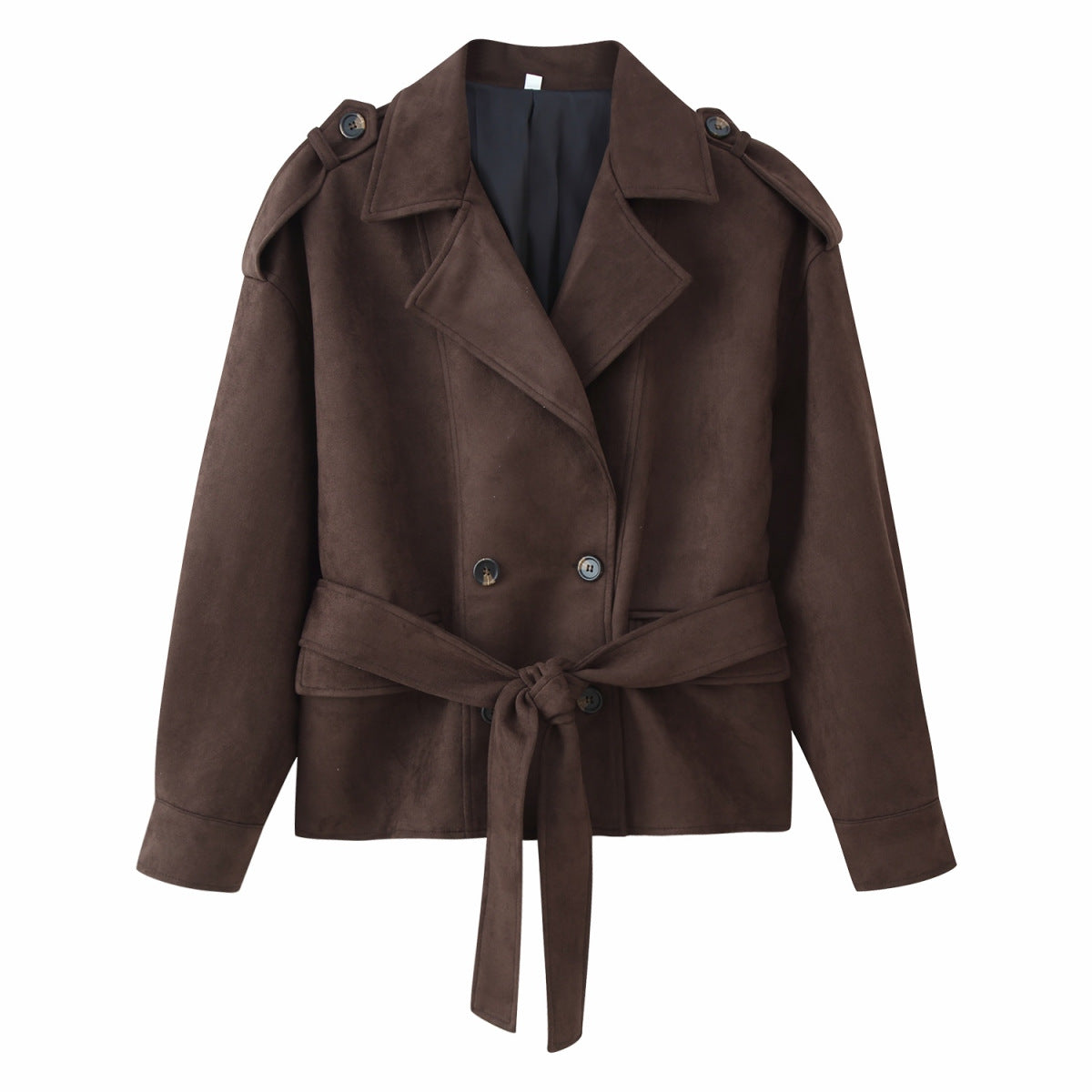 Set of short jacket with collar tie and skirt