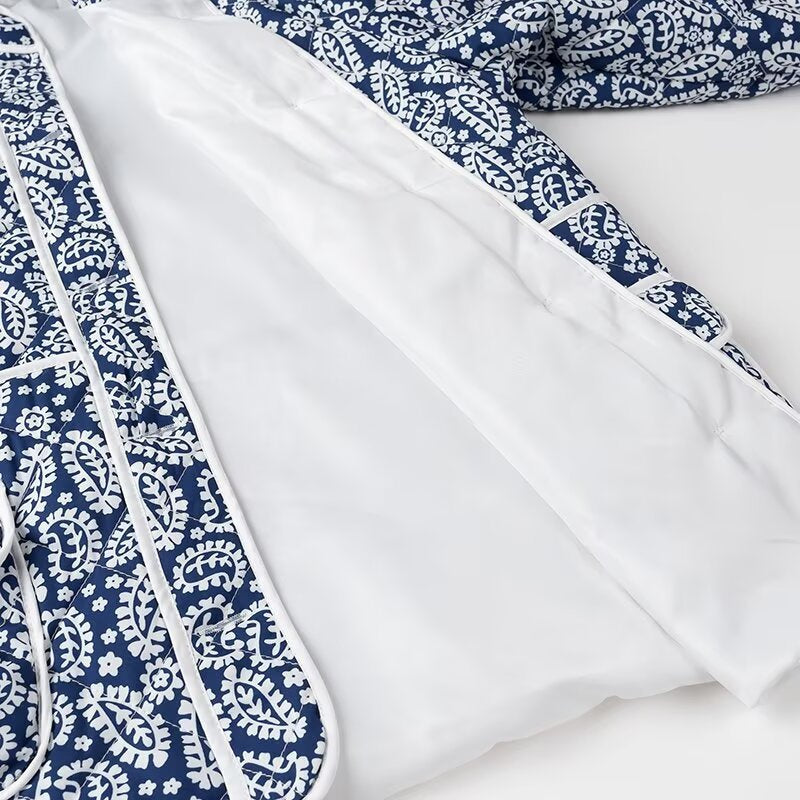 Autumn New Women's Printed Loose Fashion Top Cotton Jacket for Women