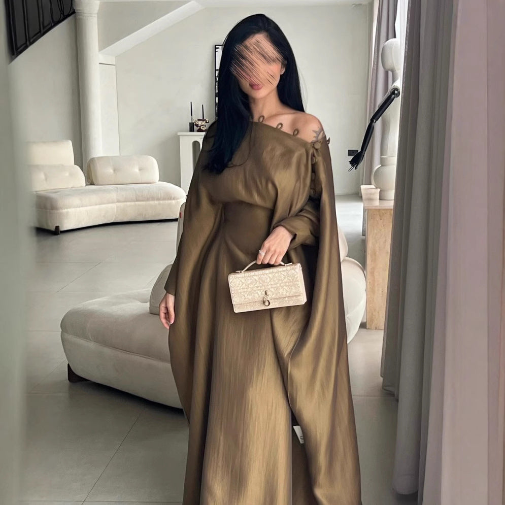Elegant Kaftan Long Dress with Buttons