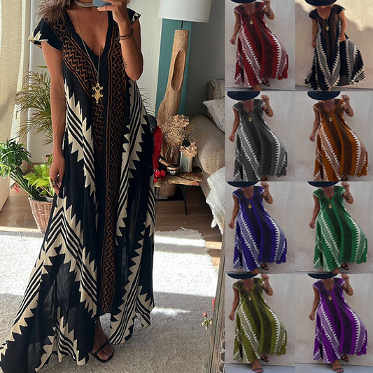 Casual Loose Wide Swing Dress for Women, INS Holiday Wear