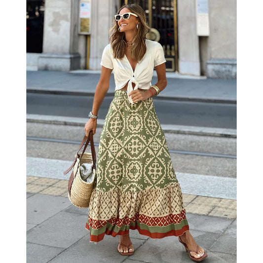 FashionableA-line Skirt INS Casual Loose Vacation Skirt for Women