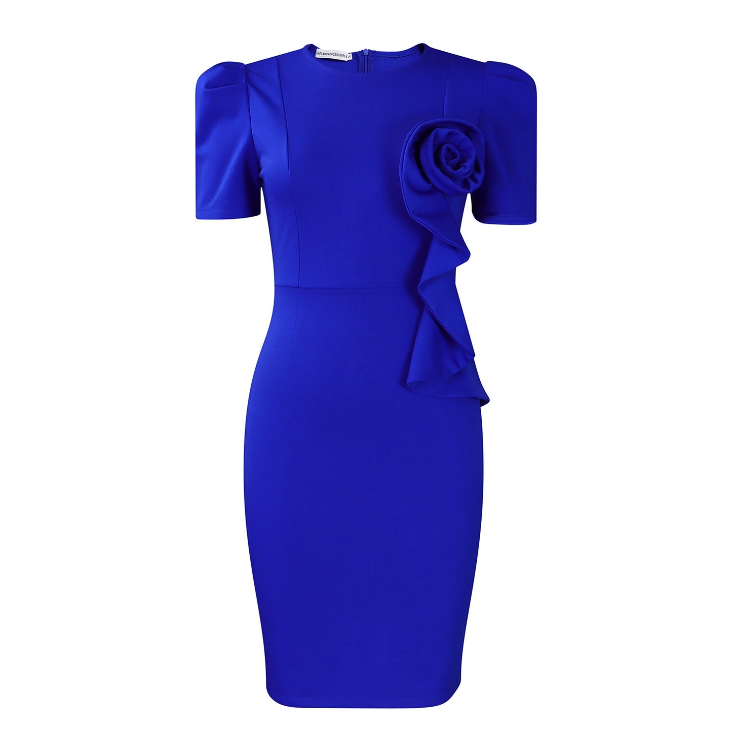 Solid Color Short Sleeve Dress for Women