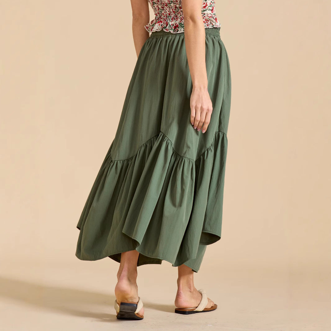 Women's wave tied adjustable midi skirt