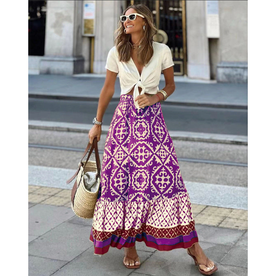 FashionableA-line Skirt INS Casual Loose Vacation Skirt for Women