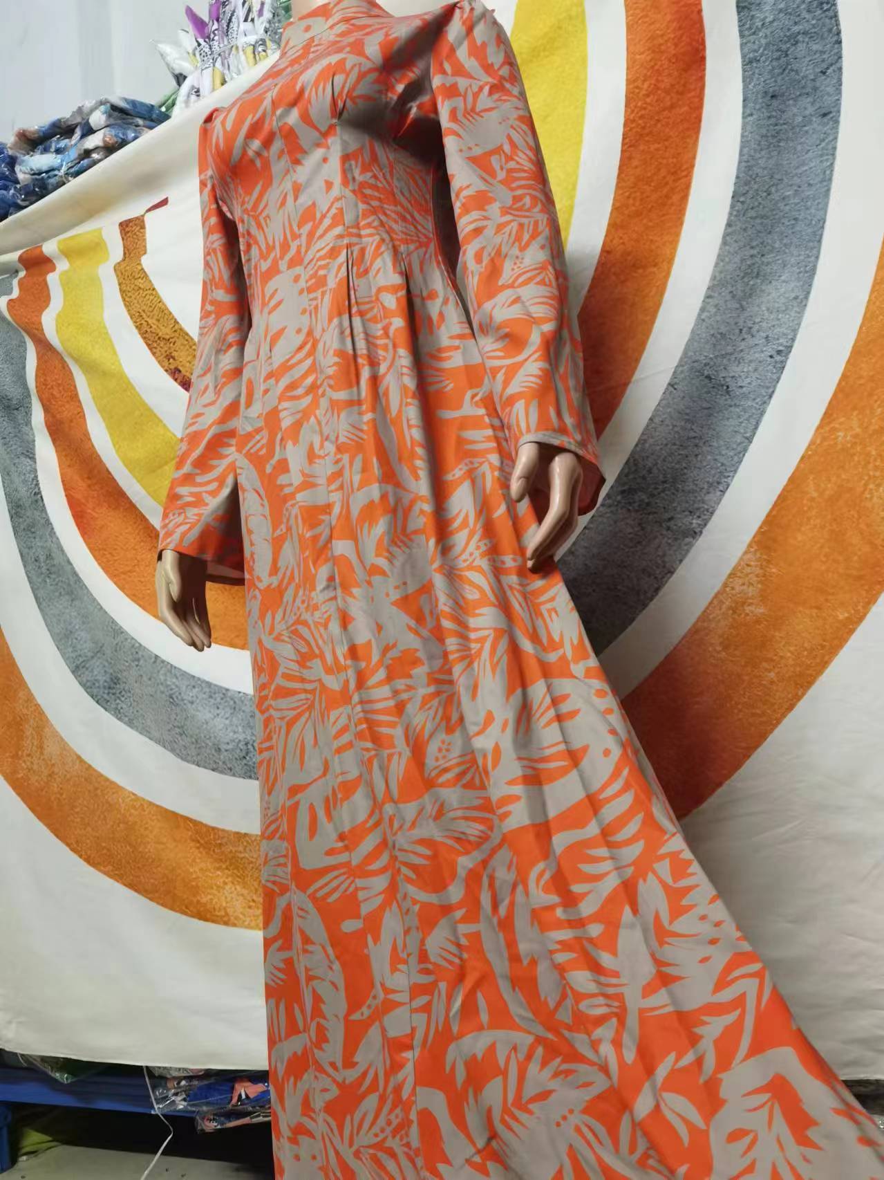 Elegant Long Sleeve High Waist Fitted Flared Dress