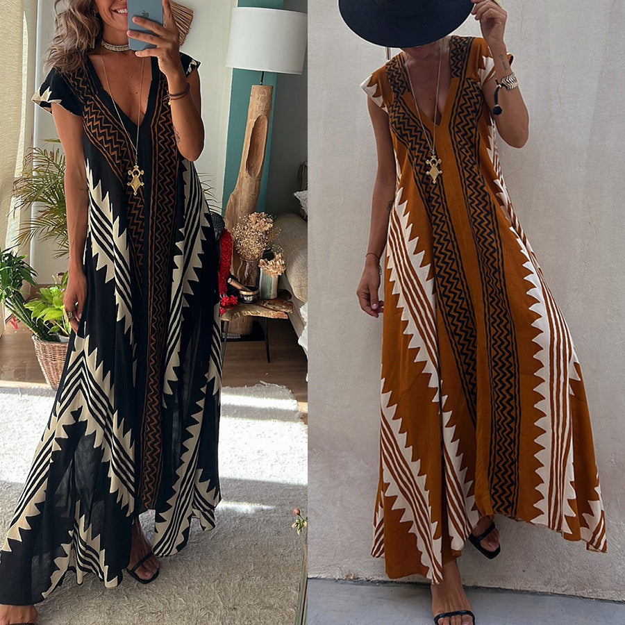 Casual Loose Wide Swing Dress for Women, INS Holiday Wear