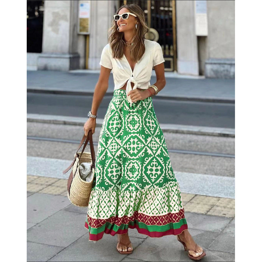 FashionableA-line Skirt INS Casual Loose Vacation Skirt for Women