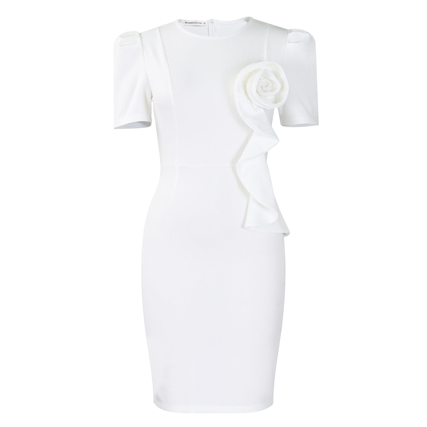 Solid Color Short Sleeve Dress for Women