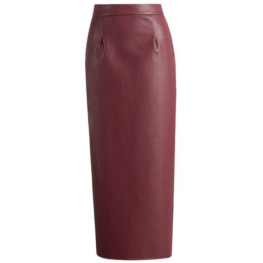 Bodycon Skirt Fashion Leather Skirt High-end Fitted PU Skirt