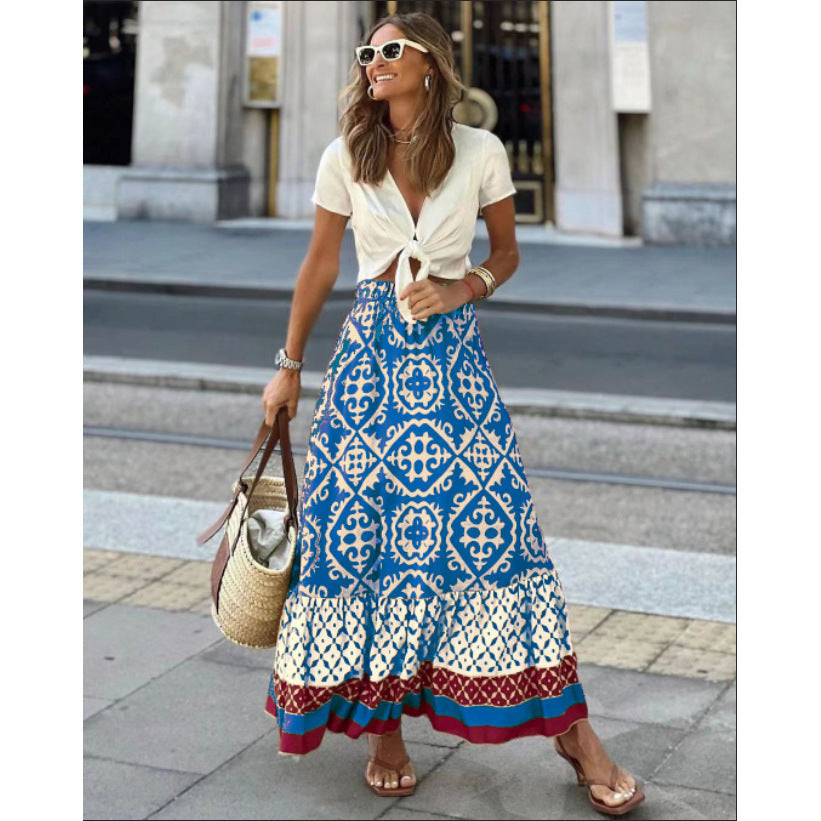 FashionableA-line Skirt INS Casual Loose Vacation Skirt for Women