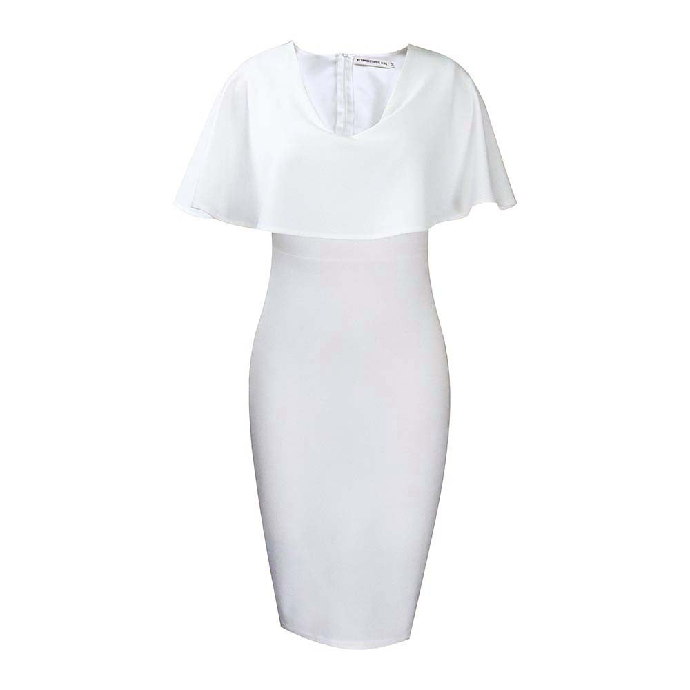 Short Sleeve Solid Color Heart Neck Dress