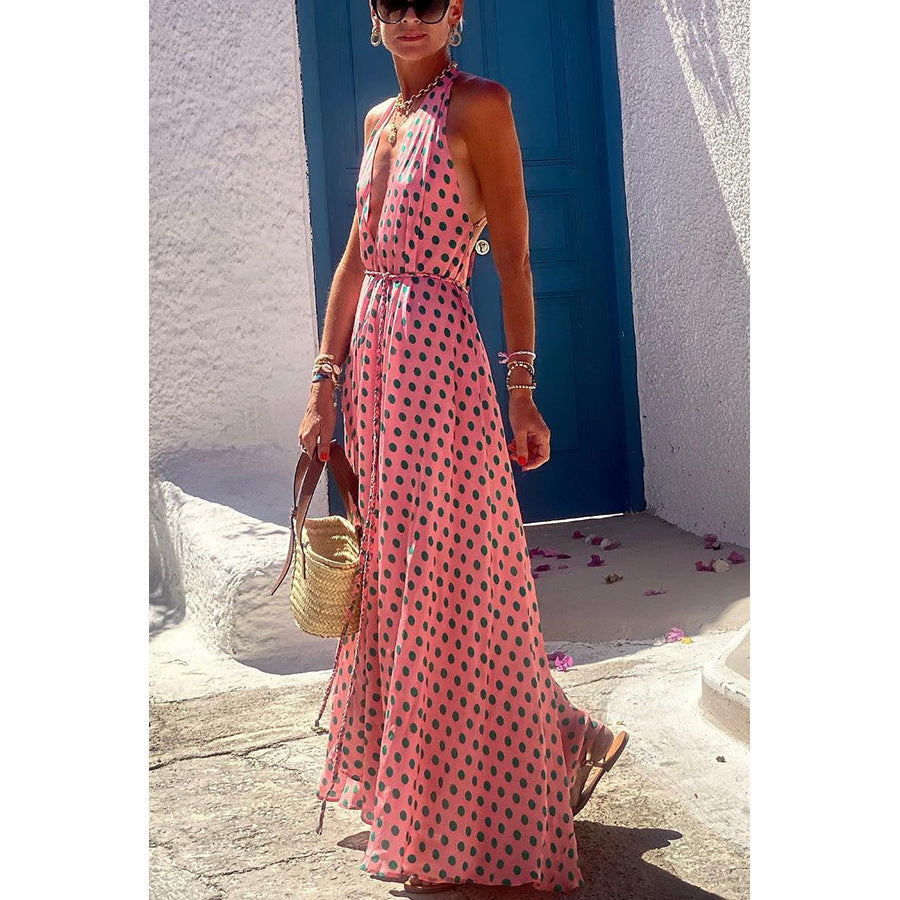 Spring and Summer New Halter Casual Dress INS Loose Vacation Women's Flare Dress