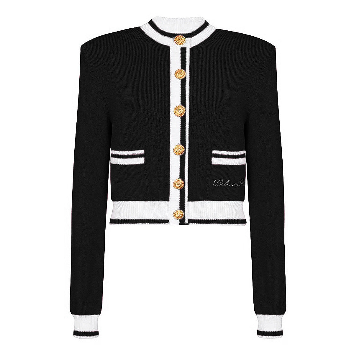 Long sleeved round neck knitted sweater top, fashionable woolen cardigan, versatile jacket