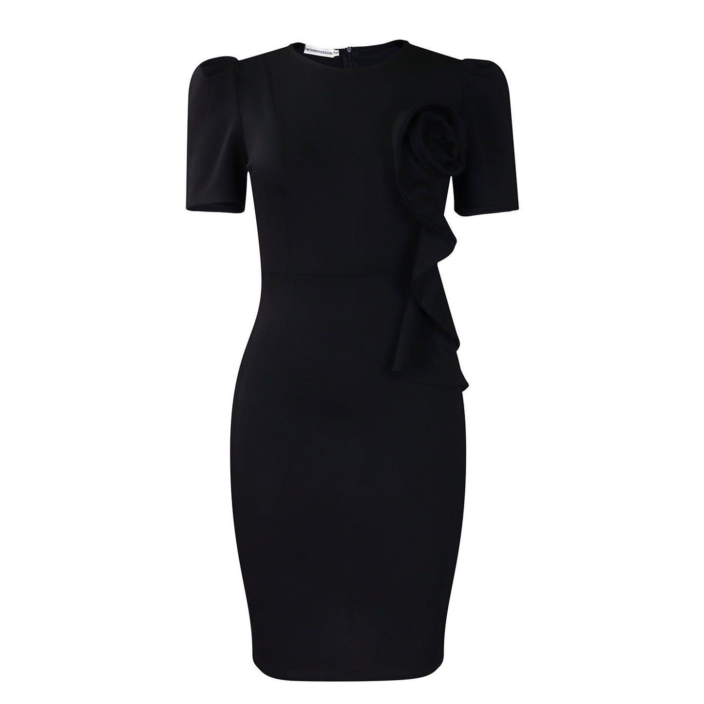 Solid Color Short Sleeve Dress for Women