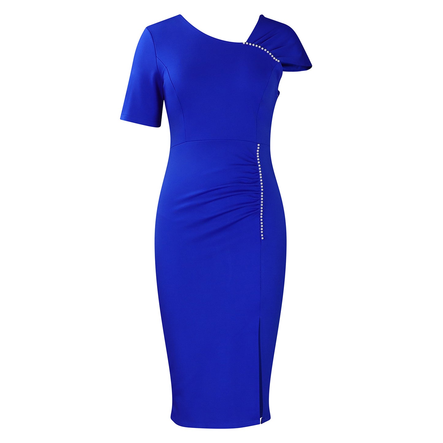 Hip hugging nail bead high waisted dress