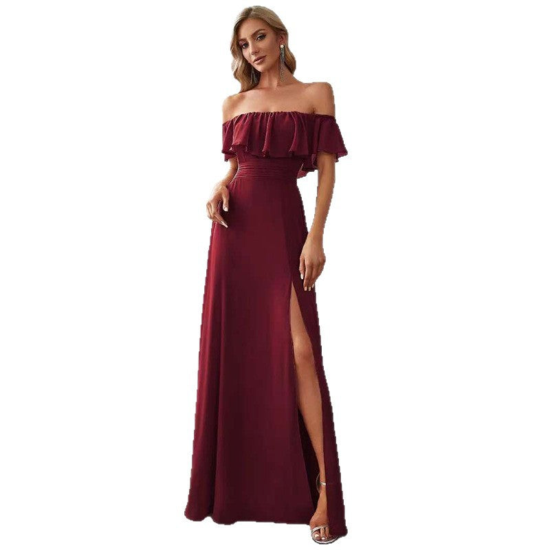 Long Dress with Slit and Backless Design for Summer Occasions