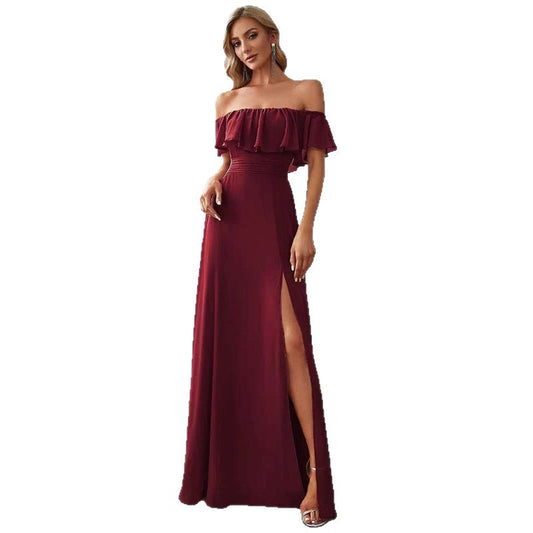 Long Dress with Slit and Backless Design for Summer Occasions