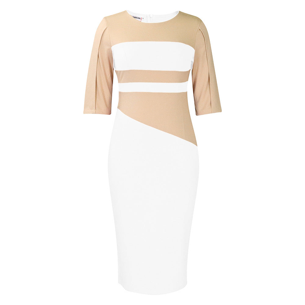 Color blocked hip hugging dress