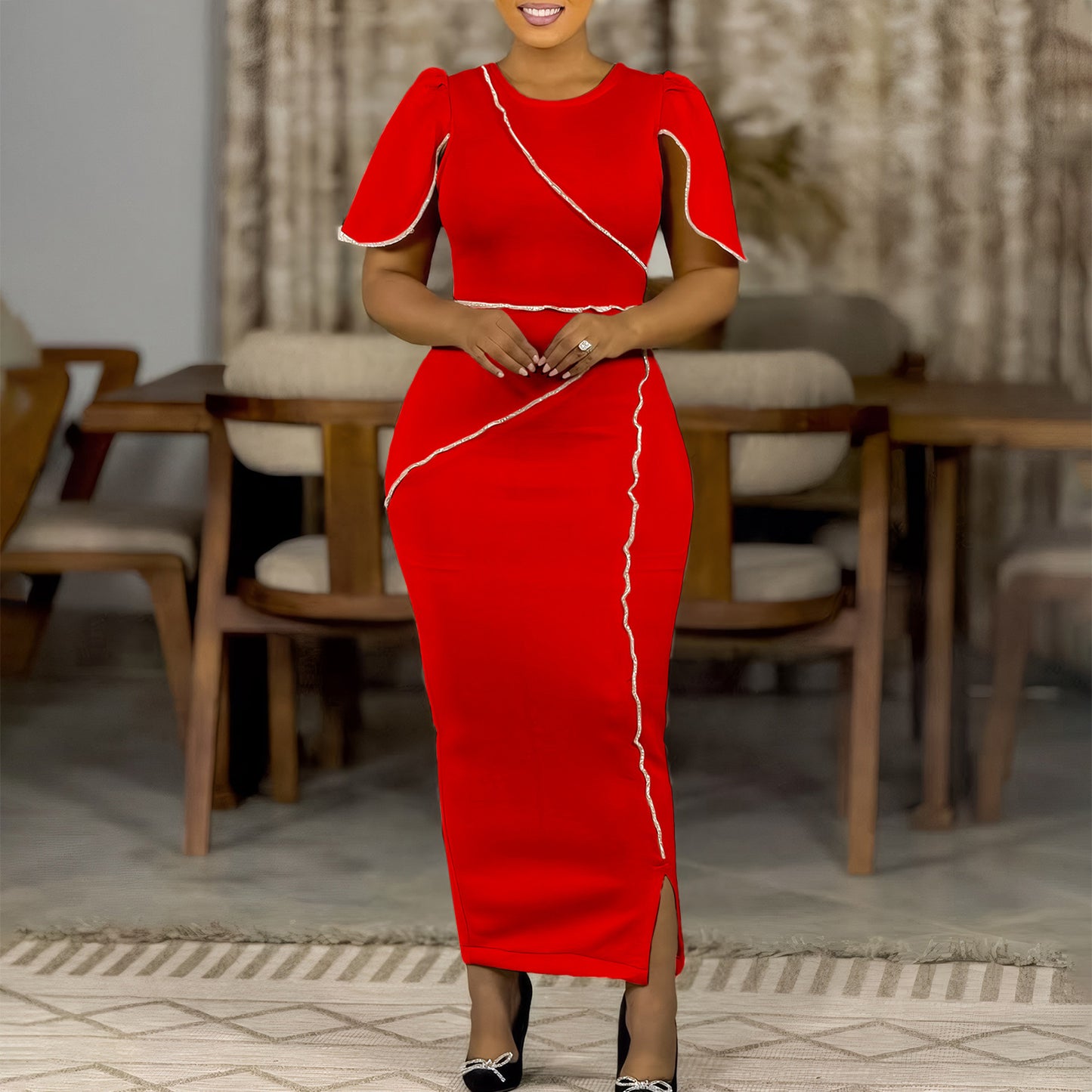 Slim fit long skirt dress