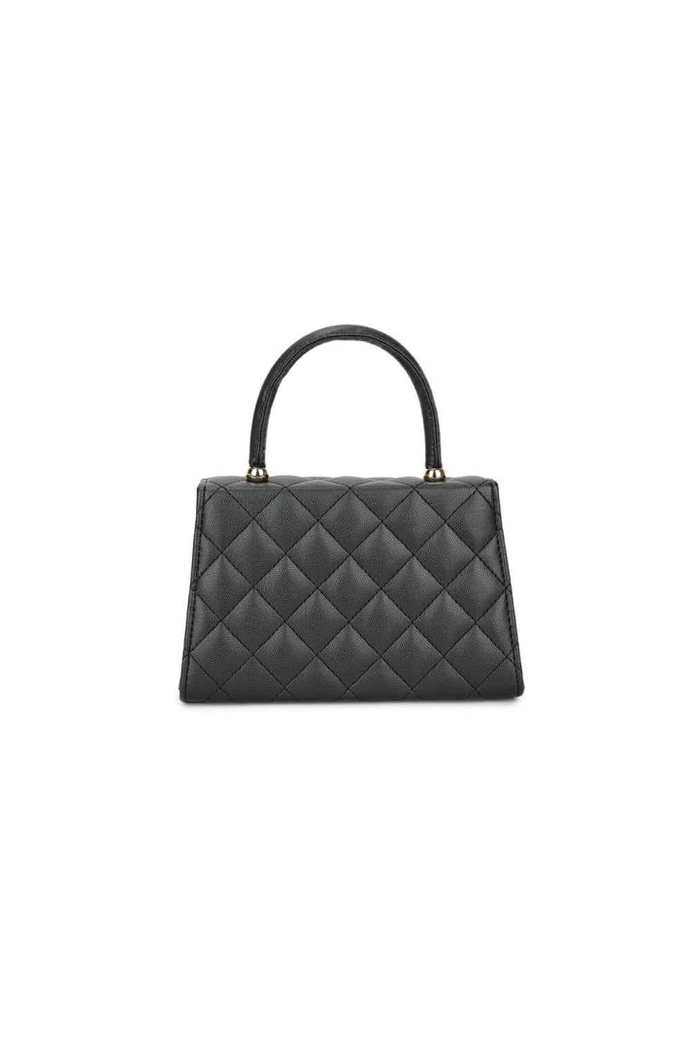 Black Small Top Handle Chain Bag-3