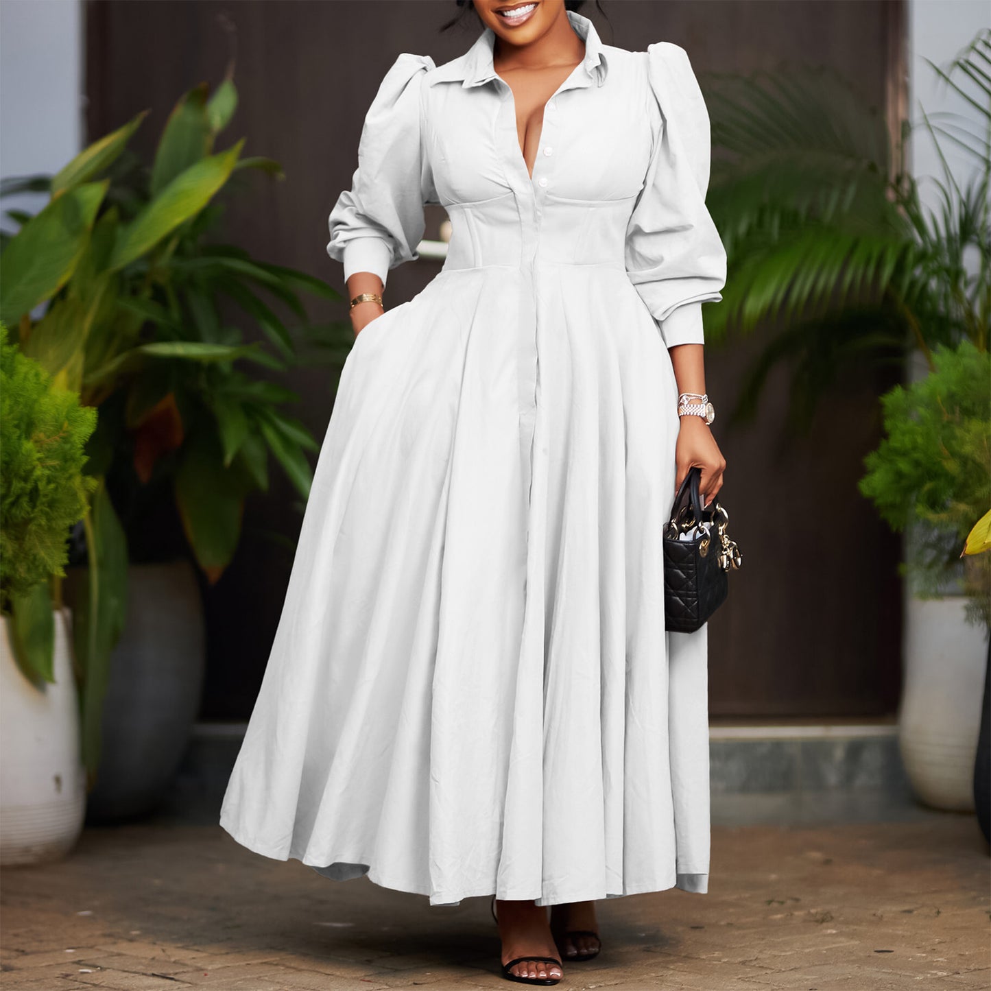 Long Sleeve Flared Dress