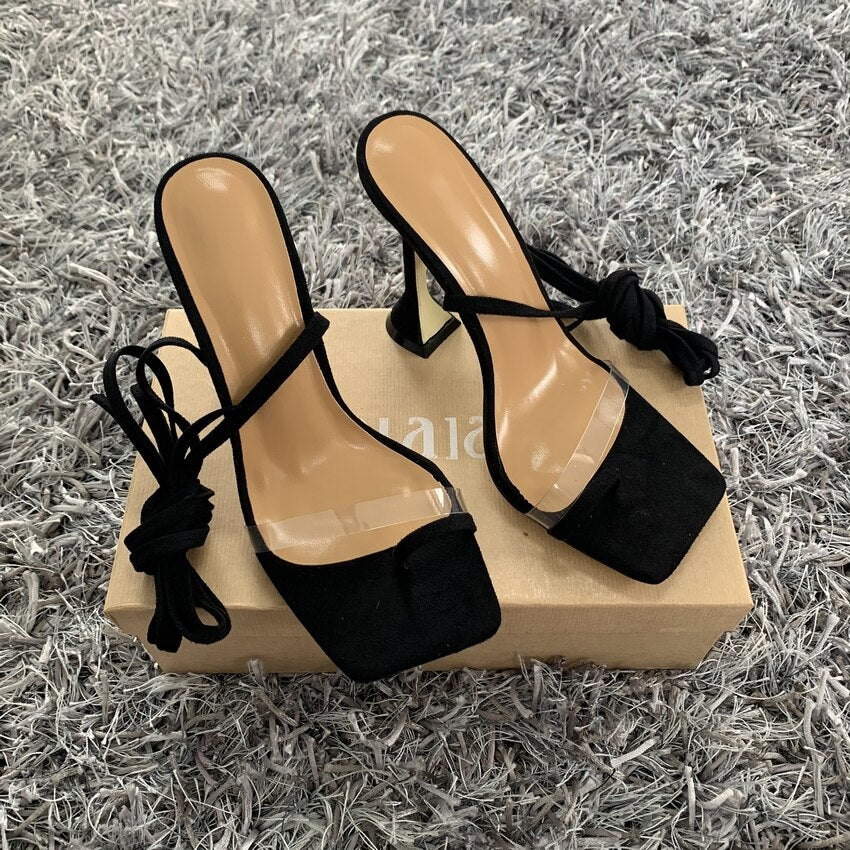 Women High Heels Sandals Summer Outside Snake Print Shoes Woman Lace-Up Cross Strap Gladiator Sandals 11.5CM Heels