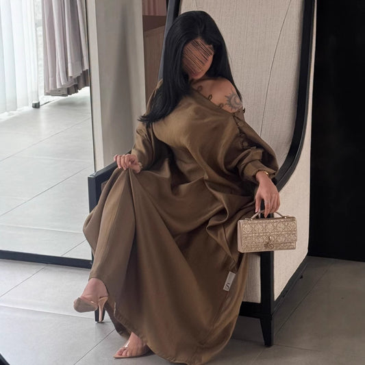 Elegant Kaftan Long Dress with Buttons