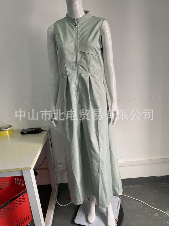 Zipper Dress with High Waist Slim Fit for Daily Wear