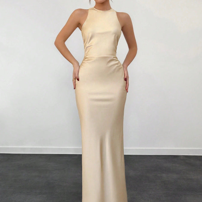 Evening Dress Slim Fitted Pencil Skirt Long Dress Party Women's Sexy Backless Dress Fashion Slimming Banquet