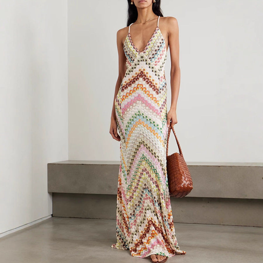 Spring and Summer New ArrivalPrinted Bodycon Dress INS Fitted Party Women's Dress