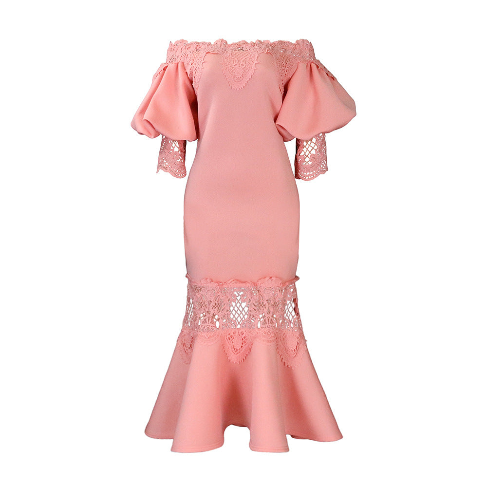 Lace off shoulder dress