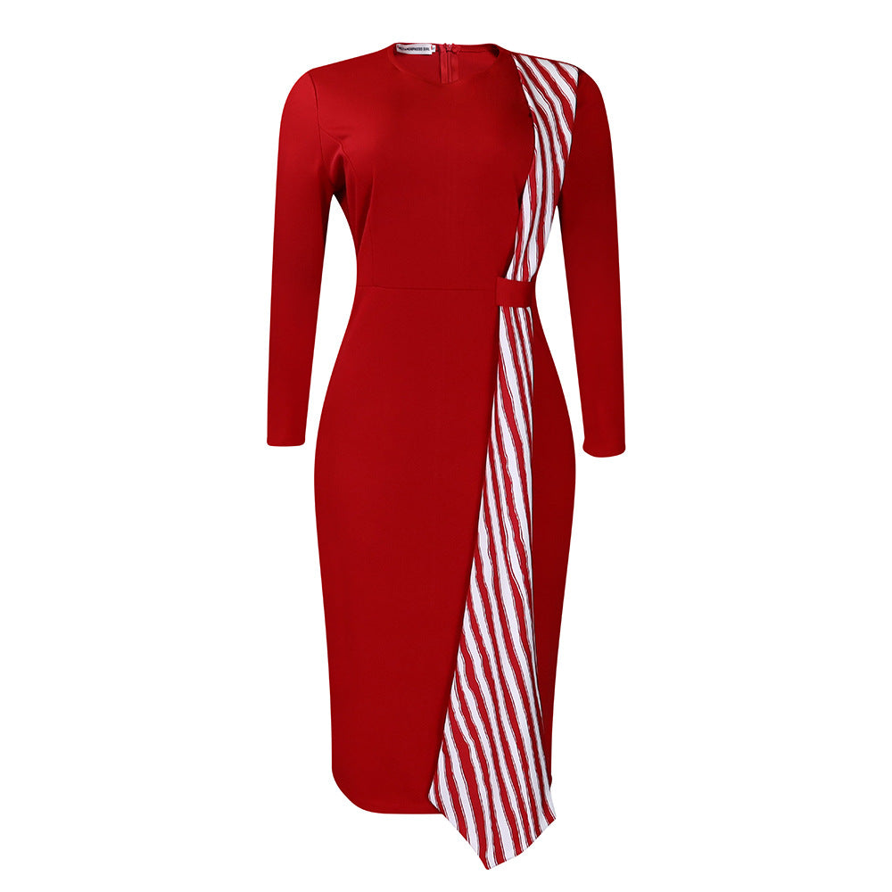 Women's Slim Round Neck Pencil Dress