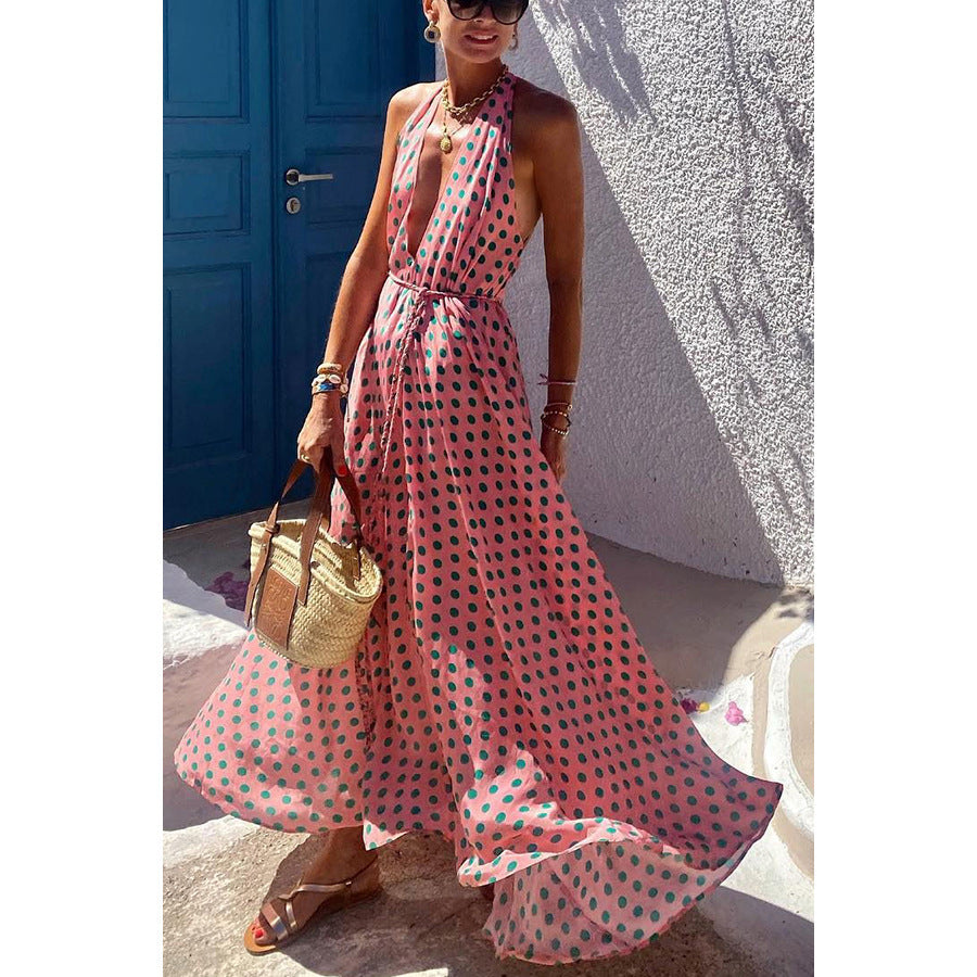 Spring and Summer New Halter Casual Dress INS Loose Vacation Women's Flare Dress