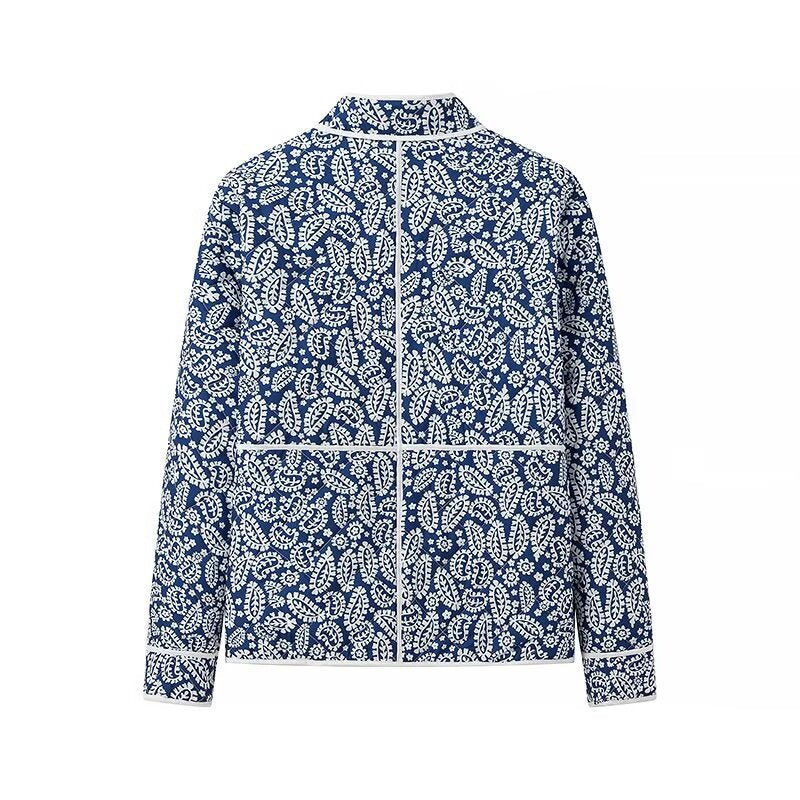 Autumn New Women's Printed Loose Fashion Top Cotton Jacket for Women