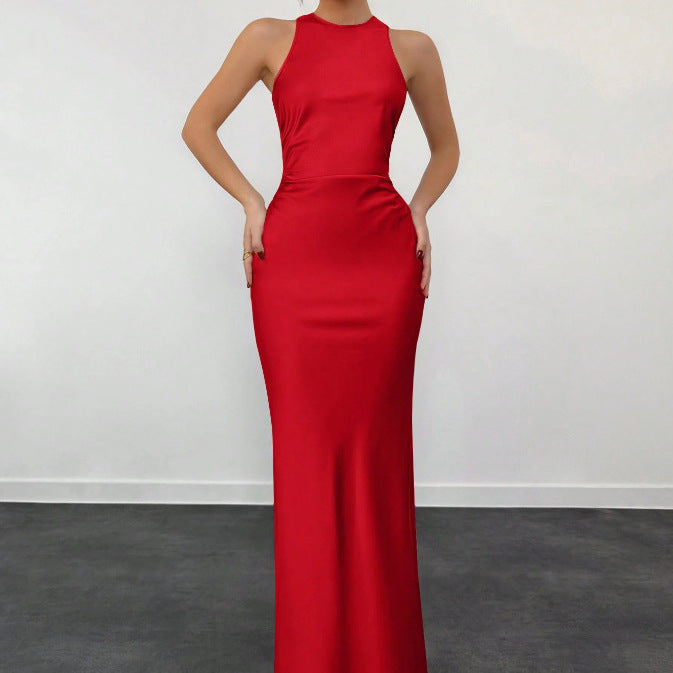 Evening Dress Slim Fitted Pencil Skirt Long Dress Party Women's Sexy Backless Dress Fashion Slimming Banquet