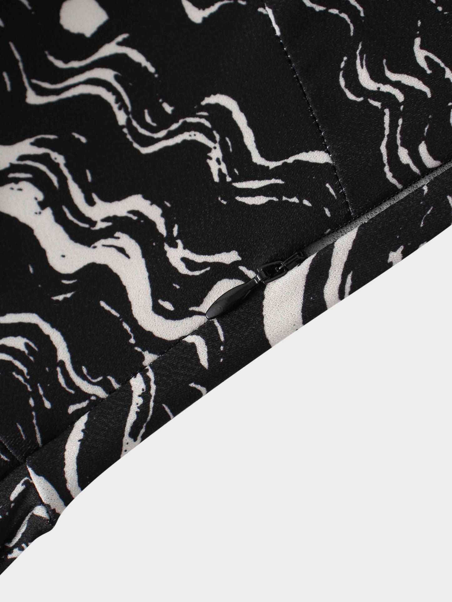 Pleat Bottom Stretch Maxi Dress-Black/White