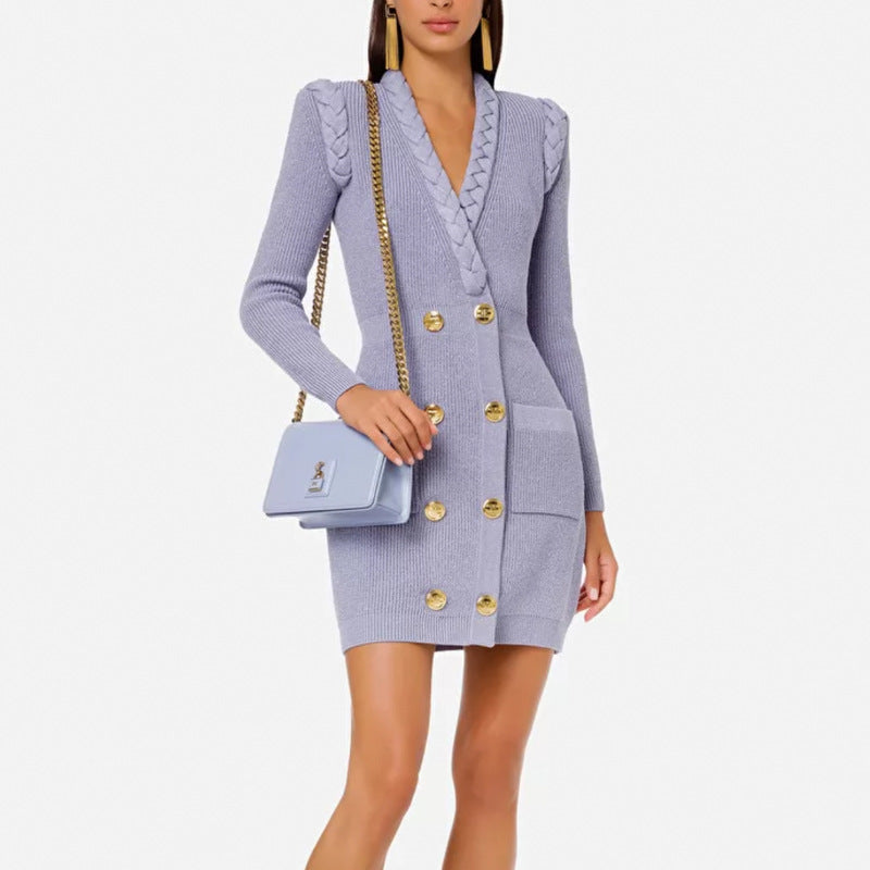 Retro Knitted Hepburn Dress For Women, Greenwich Village, BYMANYC New York.-0
