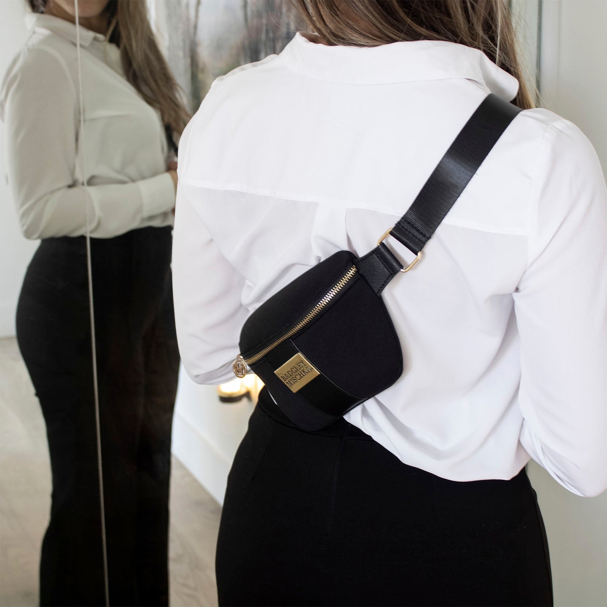Sage Scuba and Vegan Leather Belt Bag | Sling-3