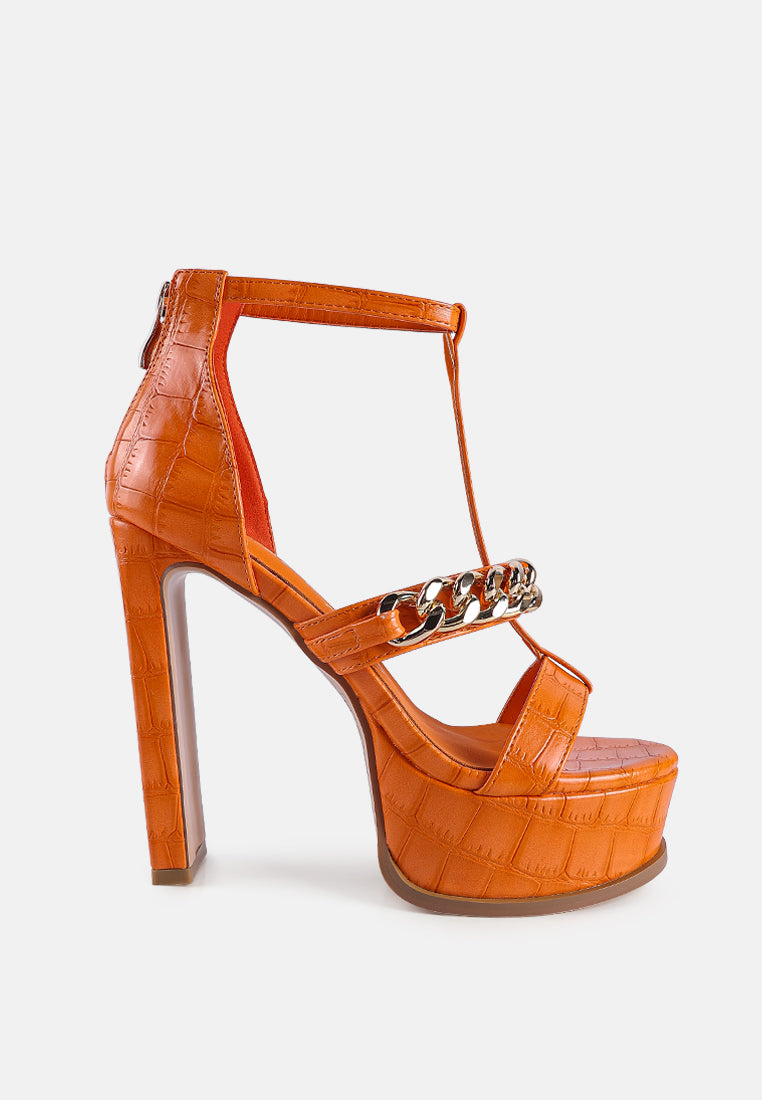 Bonita Metal Chain Zip Up Sandals-5