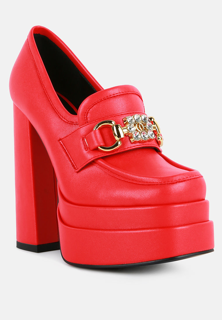 Bratz Horsebit Diamante Embellished Chunky Platform Loafers-1