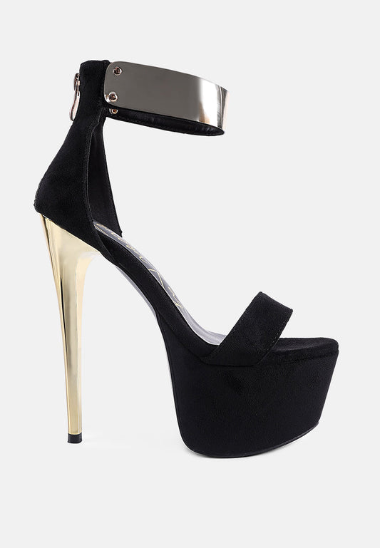 Cosmo Girl Metal Band High Heeled Sandals-0