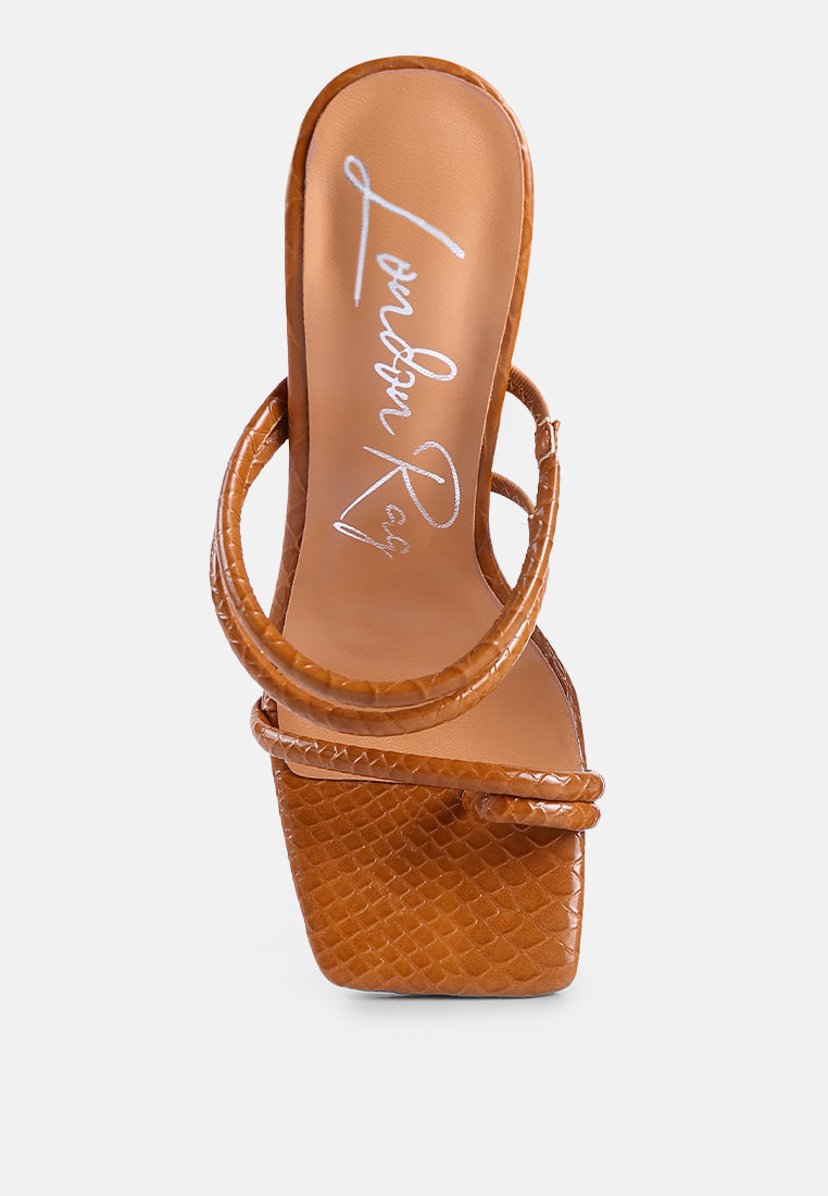 Dandelion High Block Heeled Croc Sandals-4